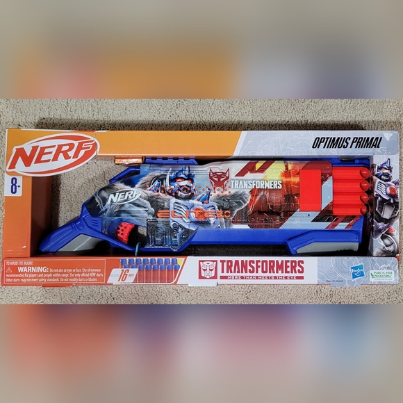 Nerf Transformers Optimus Primal Dart Blaster, 16 Nerf Elite Darts - Picture 2 of 2